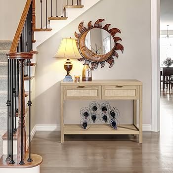 Amazon.com: SICOTAS Rattan Console Table for Entryway - Boho